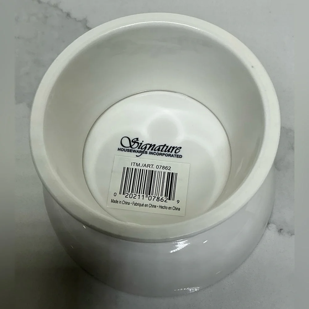 Elevated Cat Food Bowl Small Ceramic Raised and Tilted Water Bowl Paws New